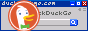 rectangle button for duck duck go, with a cartoon pic of a duck on the left
