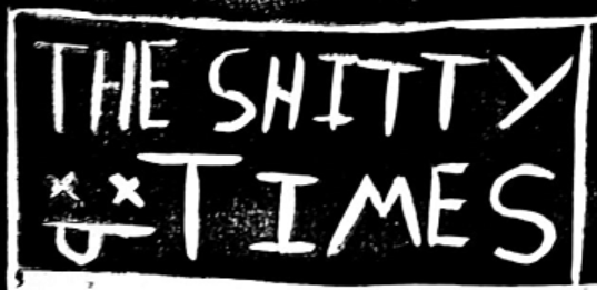 button for the shitty times, written crudely, with a silly emoticon drawn with its tongue sticking out