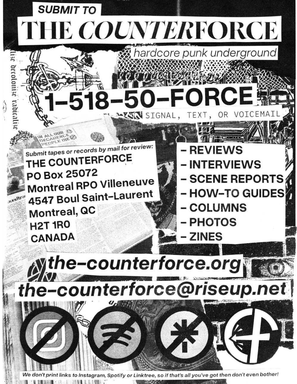 the counterforce fyer - about the hardcore punk underground, online